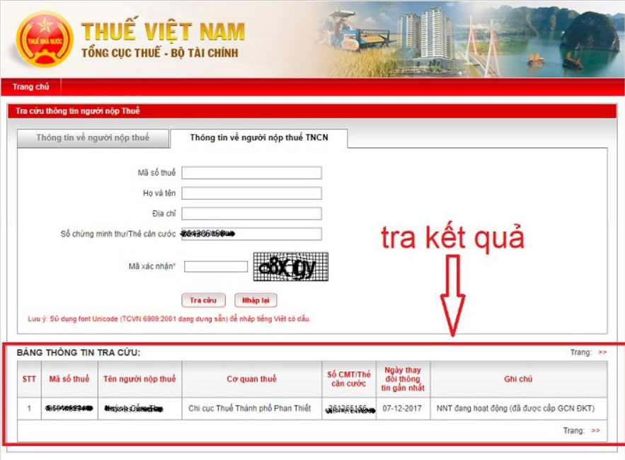 Hướng dẫn tra mã số thuế cá nhân online bằng thẻ căn cước công dân