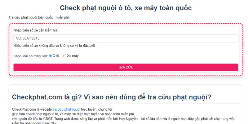 check phạt nguội